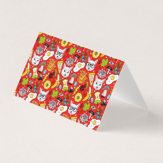 Cat and egg on red (Front)