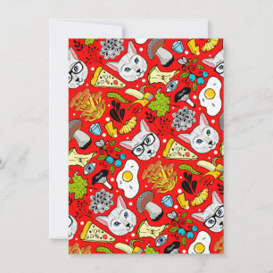 Cat and egg on red card