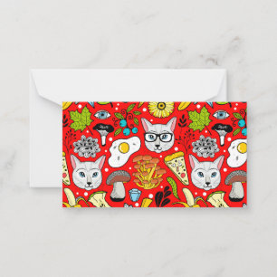 Cat and egg on red card