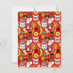 Cat and egg on red card