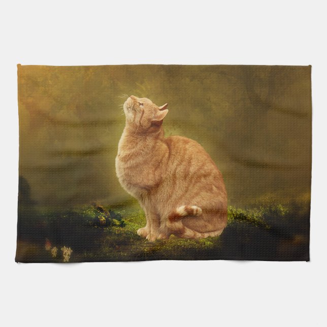 Cat And Fairy Kitchen Towel (Horizontal)