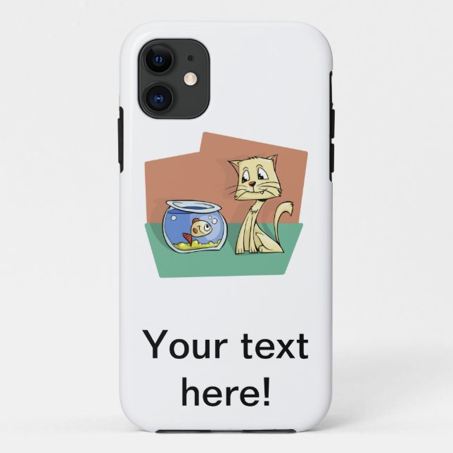 Cat and fish bowl clipart Case-Mate iPhone case (Back)