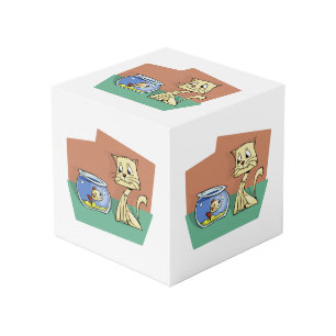 Cat and fish bowl clipart cube