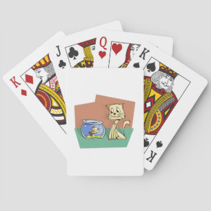 Cat and fish bowl clipart playing cards