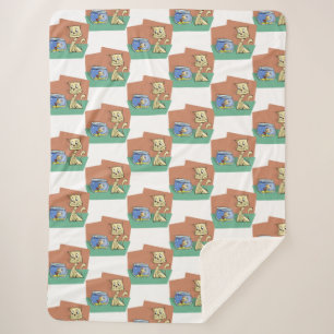 Cat and fish bowl clipart sherpa blanket