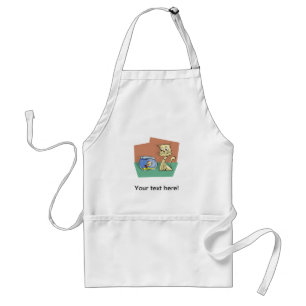 Cat and fish bowl clipart standard apron