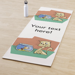 Cat and fish bowl clipart yoga mat