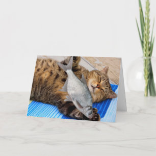 Cat And Fish Funny Father's Day Card