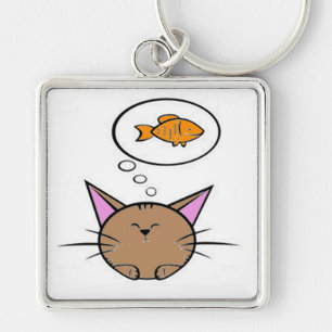 cat and fish Keychain