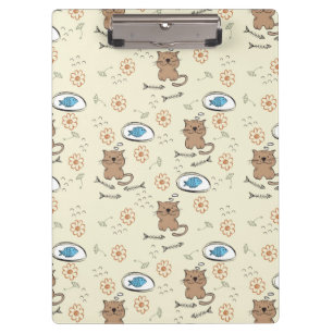 cat and fish pattern clipboard