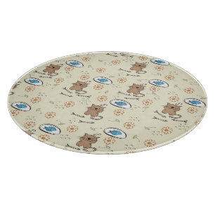 cat and fish pattern cutting board