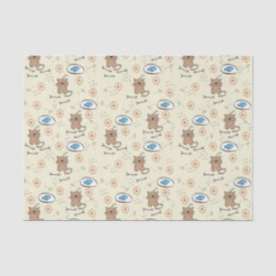 cat and fish pattern tissue paper