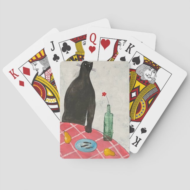 Cat and fish playing cards (Back)