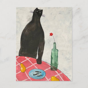 Cat and fish postcard