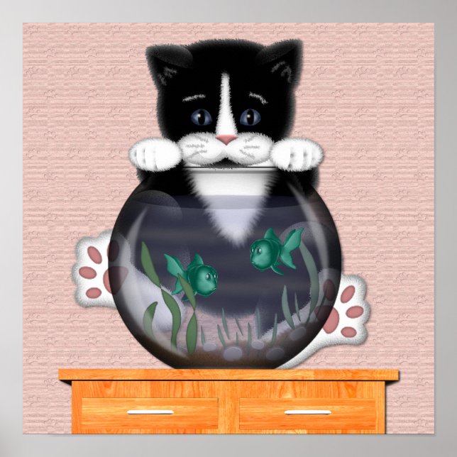 Cat and Fishbowl Poster (Front)
