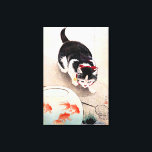 Cat and Goldfish Bowl Canvas Print<br><div class="desc">Cat and Goldfish Bowl,  Japanese art by Ohara Koson,  1933.</div>