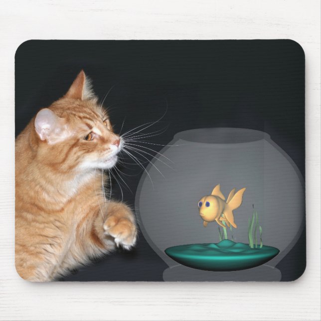 cat and goldfish mouse pad (Front)