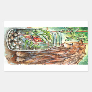 Cat and Goldfish Sticker