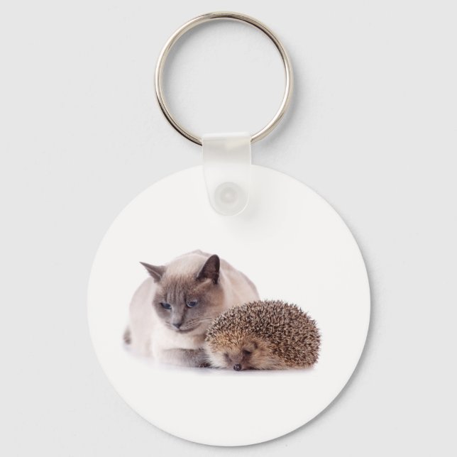 cat and hedgehog keychain (Front)
