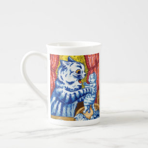 Cat and Her Kittens Bone China Mug