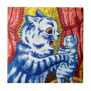 Cat and Her Kittens Tile