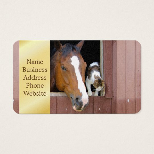 Cat and horse - horse ranch - horse lovers business card