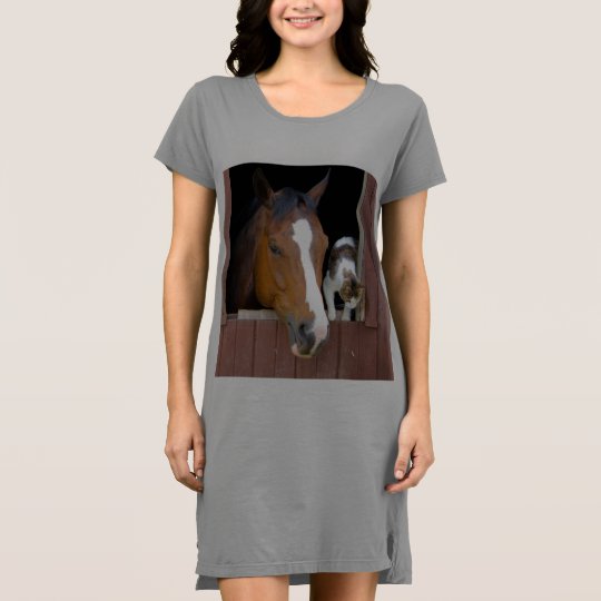 Cat and horse - horse ranch - horse lovers dress