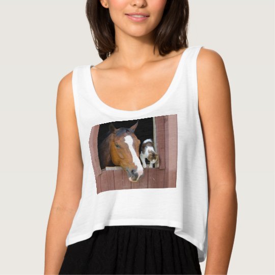 Cat and horse - horse ranch - horse lovers tank top