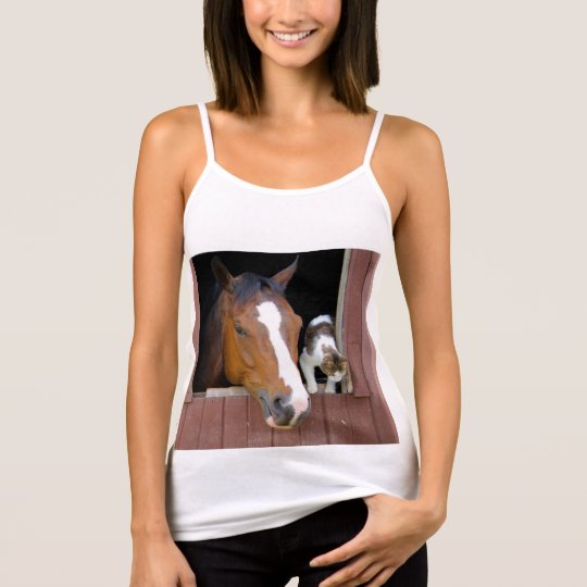 Cat and horse - horse ranch - horse lovers tank top