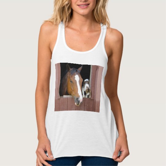 Cat and horse - horse ranch - horse lovers tank top