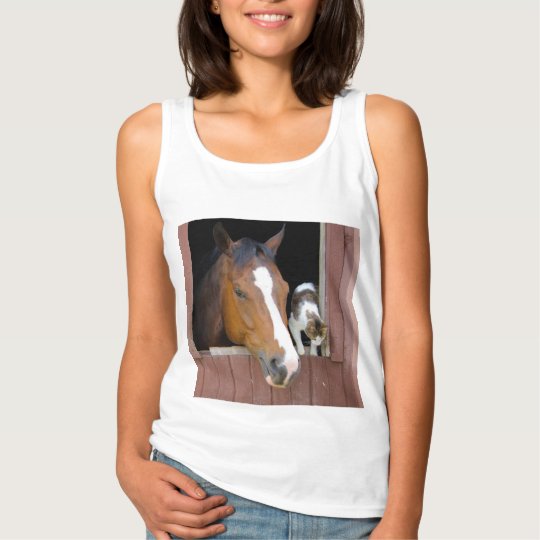 Cat and horse - horse ranch - horse lovers tank top