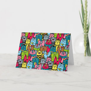 Cat and kittens card