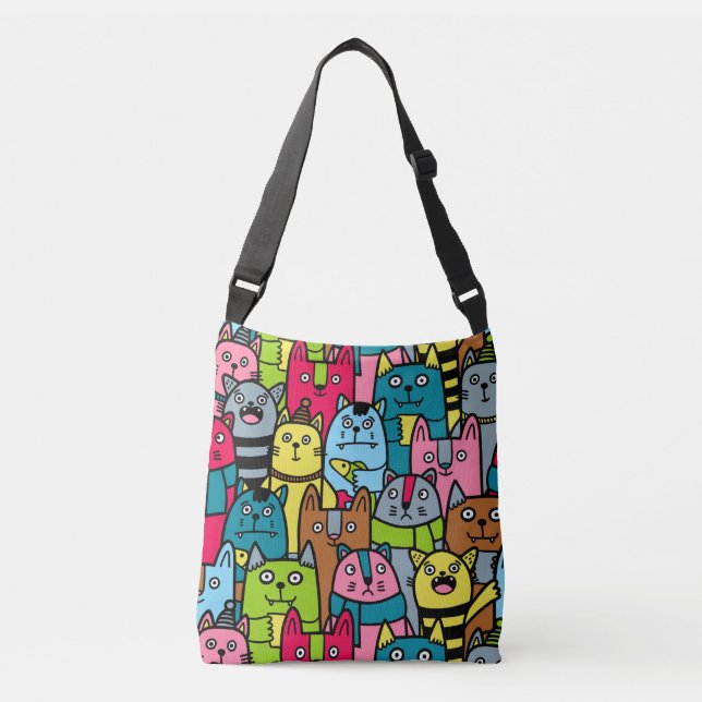 Cat and kittens crossbody bag (Front)