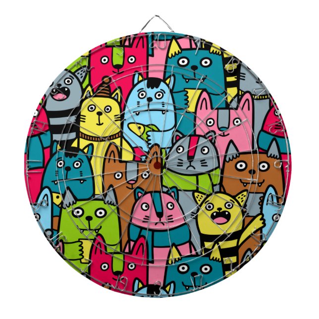 Cat and kittens dartboard (Front)