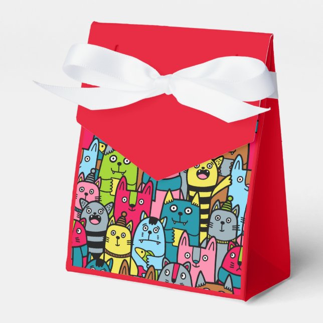 Cat and kittens favor box (Front Side)