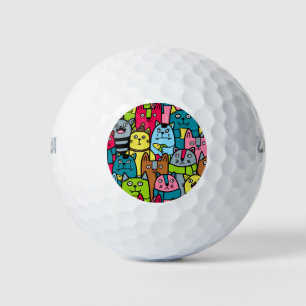 Cat and kittens golf balls