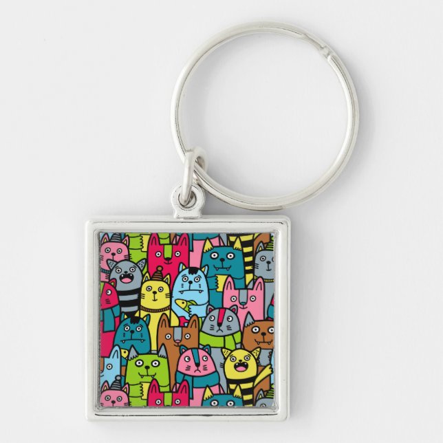 Cat and kittens keychain (Front)