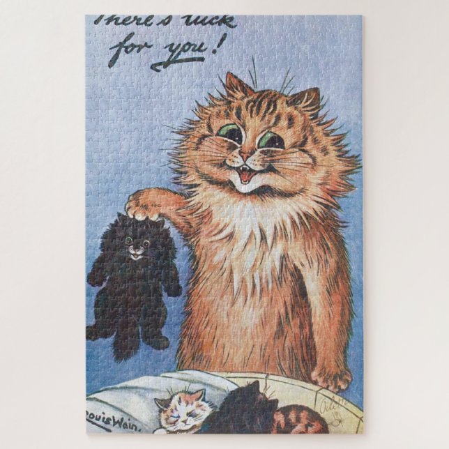 Cat and Kittens, Louis Wain Jigsaw Puzzle (Vertical)