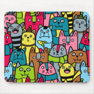 Cat and kittens mouse pad