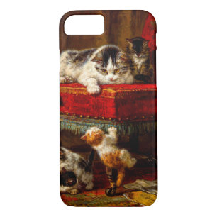 Cat and Kittens Playing with Chair Case-Mate iPhone Case