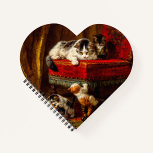 Cat and Kittens Playing with Chair Notebook