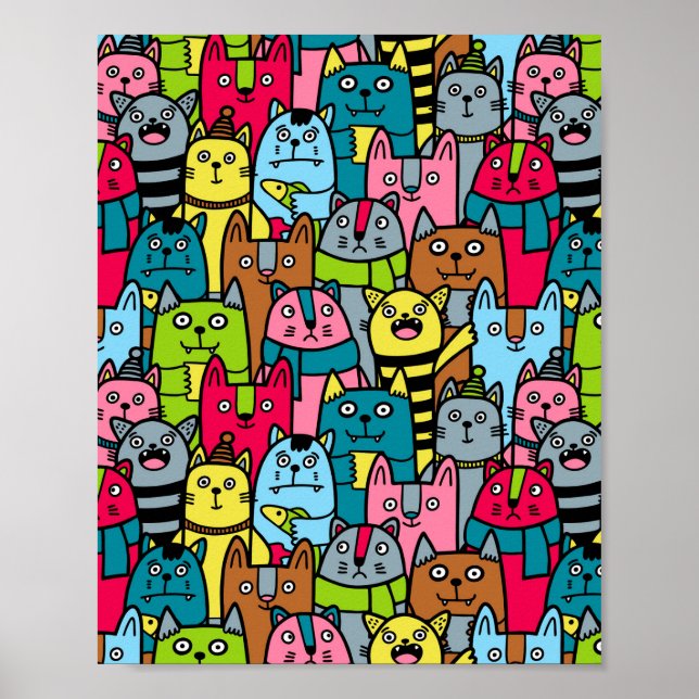 Cat and kittens poster (Front)