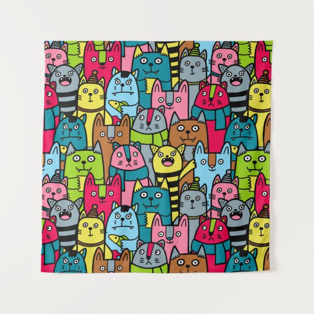 Cat and kittens tapestry (Front)
