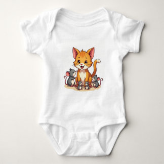 " CAT AND MICE "  BABY BODYSUIT