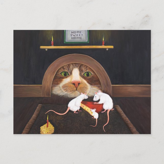 Cat and Mice Family Postcard (Front)