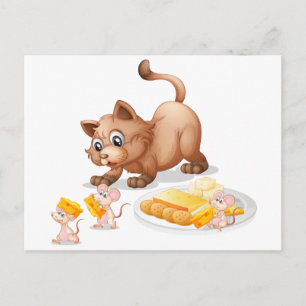Cat and mice postcard