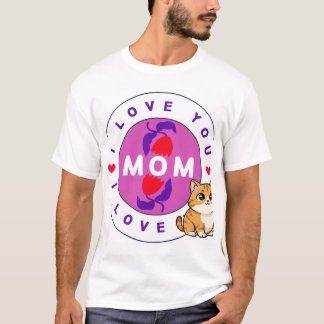 cat and mom design t-shirt