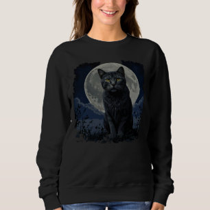 Cat and Moon, Cute Magical Cat Sweatshirt