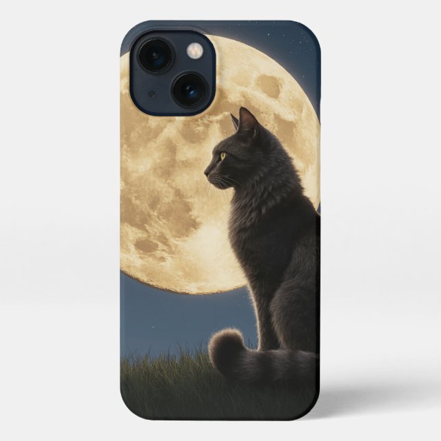 cat and moon iphone case 13 (Back)