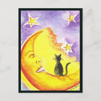 Cat and Moon Postcard